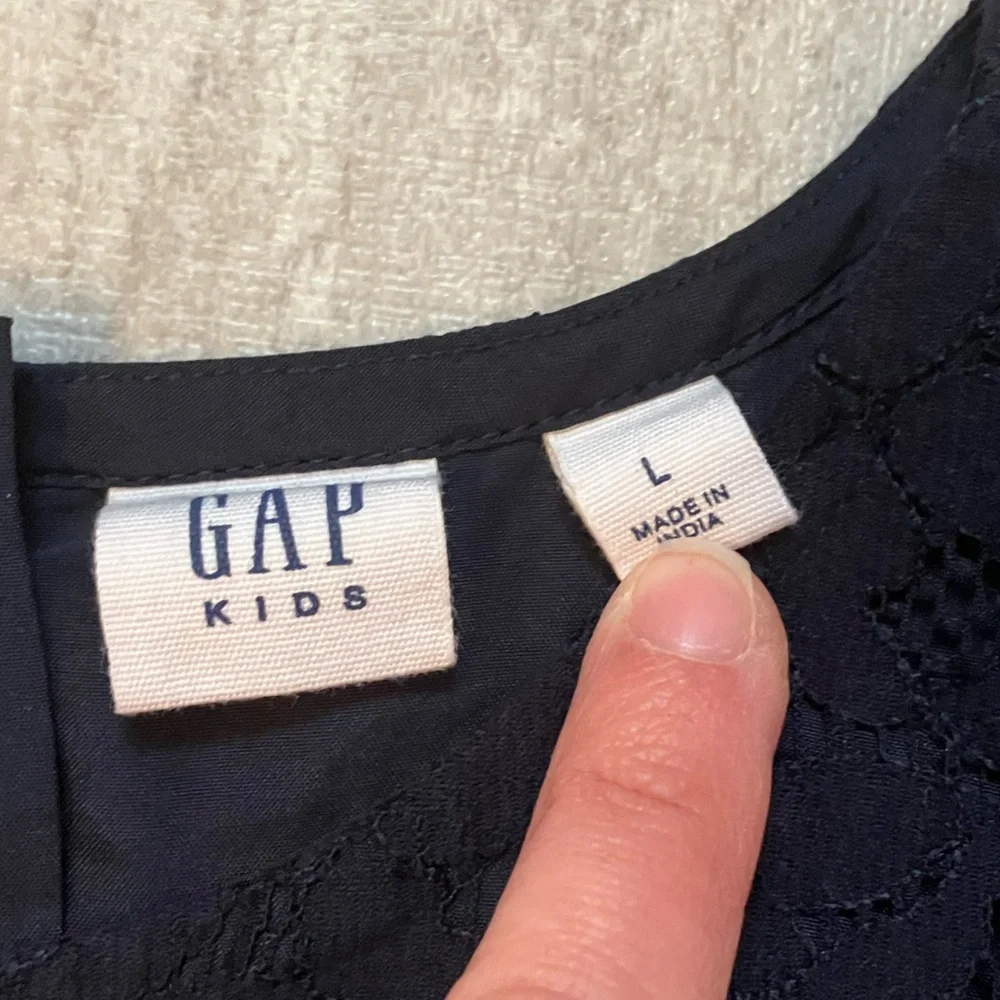 GAP Kids navy lace short-sleeve dress